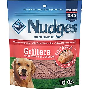 Blue Buffalo Nudges Grillers Natural Salmon Soft Chewy Dog Treats, 16-oz bag