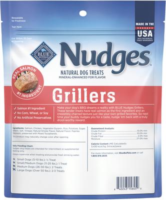 Show full view: Blue Buffalo Nudges Grillers Natural Salmon Soft Chewy Dog Treats, 16-oz bag slide 3 of 11