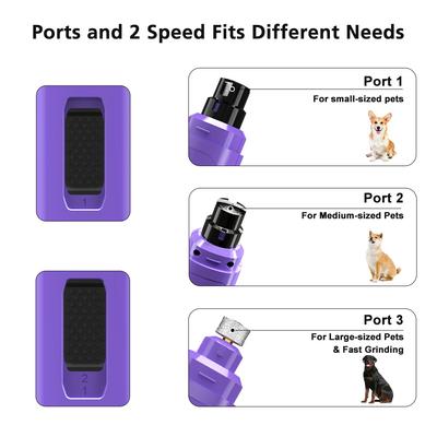 Show full view: PATPET Steel Grit Dog & Cat Nail Grinder, Purple slide 3 of 7