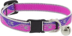 LupinePet Reflective Paws Breakaway Buckle Safety Cat Collar with Bell, Pink Paws
