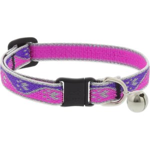 LupinePet Reflective Paws Breakaway Buckle Safety Cat Collar with Bell, Pink Paws
