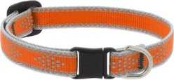LupinePet Reflective Diamonds Breakaway Buckle Safety Cat Collar, Orange Diamond