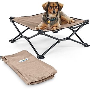Coolaroo On The Go Cooling Elevated Dog Bed, Great Sandy Beige, Small