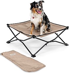 Coolaroo On The Go Cooling Elevated Dog Bed, Great Sandy Beige, Medium
