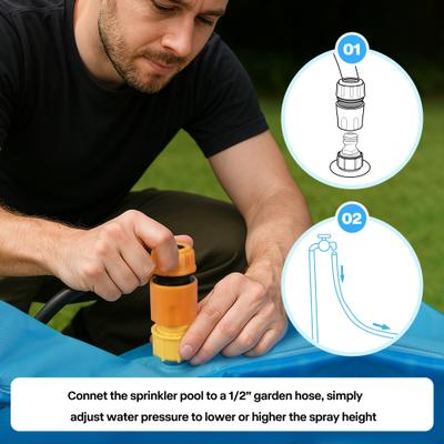 Show full view: allforpaws Chill Out Sprinking 2-in-1 Dog Swimming Pool, Blue, Medium slide 8 of 10