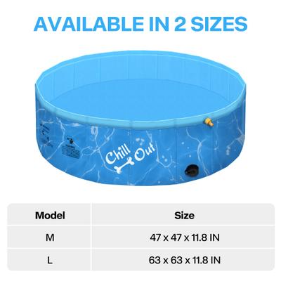 Show full view: allforpaws Chill Out Sprinking 2-in-1 Dog Swimming Pool, Blue, Medium slide 6 of 10