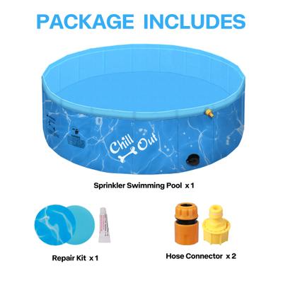 Show full view: allforpaws Chill Out Sprinking 2-in-1 Dog Swimming Pool, Blue, Medium slide 5 of 10