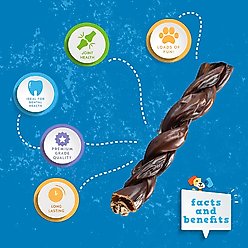 Jack & Pup Odor-Free Braided Joint Health Beef Gullet Sticks 6-in Dog Chew slide 2 of 3