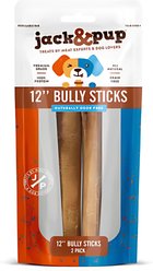 Jack & Pup Odor-Free Jumbo Beef Bully Sticks 12-in Dog Chew, 2 count