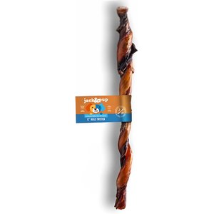 Jack & Pup Odor-Free Twisted Beef Bully Stick 12-in Dog Chew