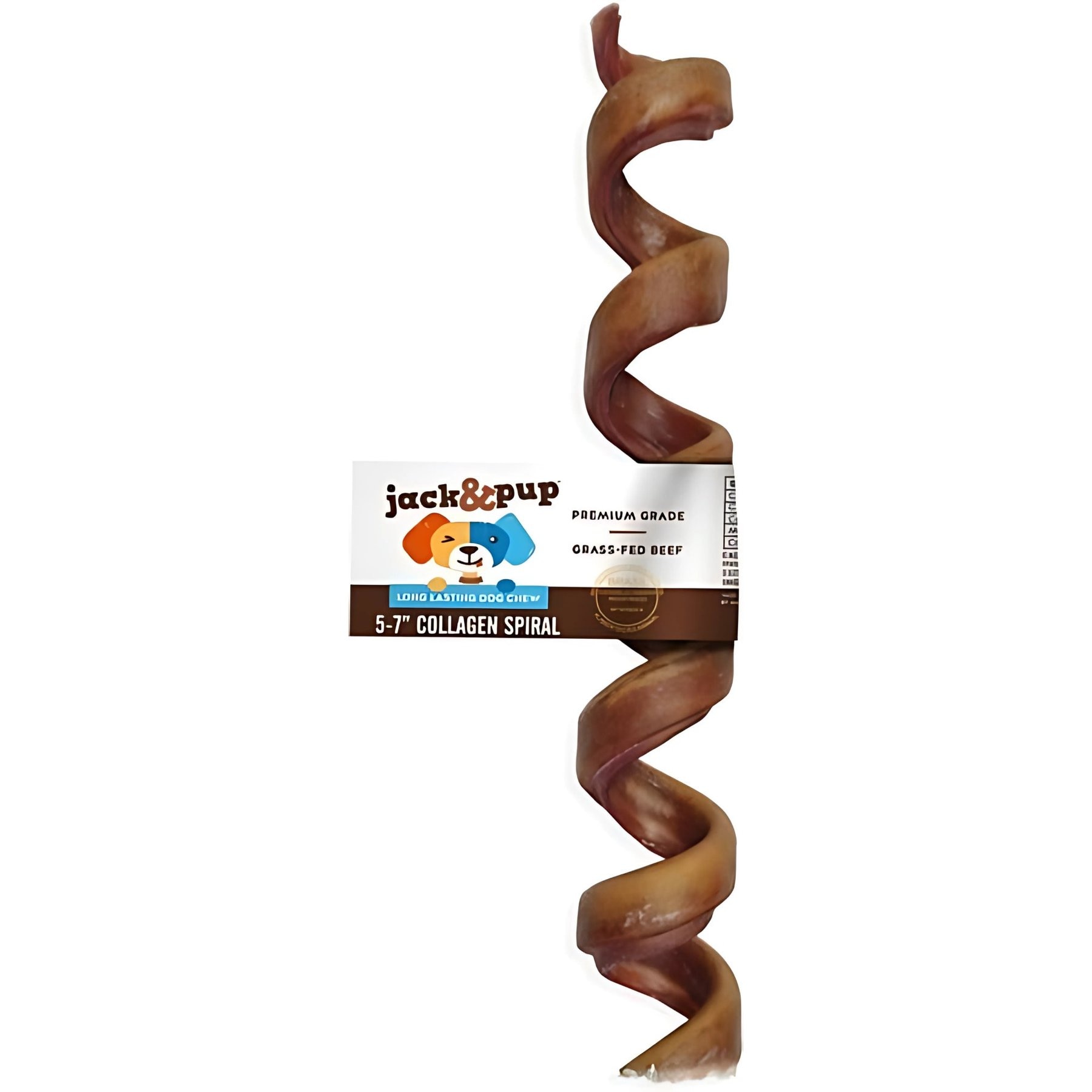 Jack & Pup Beef Collagen Spiral 5 to 7-in Dog Chew