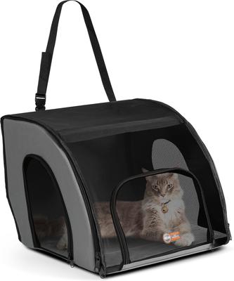 Show full view: K&H Pet Products Travel Safety Pet Carrier, Gray/Black, Small slide 7 of 12
