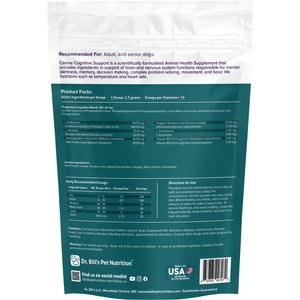 Dr. Bill's Pet Nutrition Canine Cognitive Support Brain & Nervous System Senior Dog Supplement Powder, 180-gm pouch