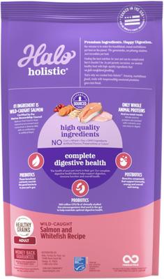 Show full view: Halo Holistic Wild-Caught Salmon & Whitefish Recipe Dry Cat Food, 10-lb bag slide 3 of 12