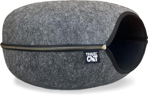 Show full view: Travel Cat Donut Cat Hideaway Cave & Scratcher Cat Bed, Grey slide 4 of 11