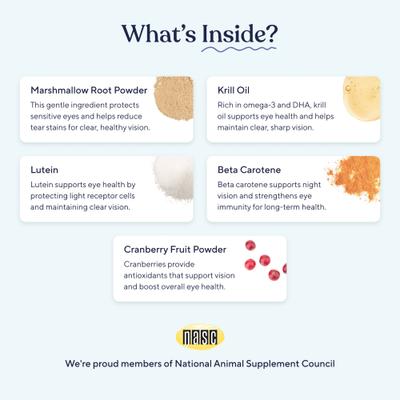 Show full view: Pawfy Eye Support Peanut Butter Flavor Supplement for Dogs, 30 count slide 4 of 9