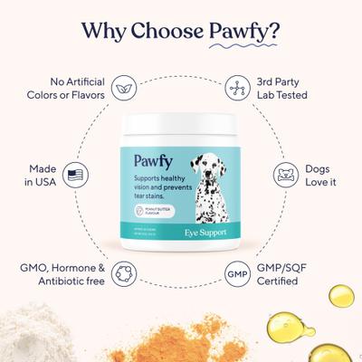 Show full view: Pawfy Eye Support Peanut Butter Flavor Supplement for Dogs, 30 count slide 7 of 9