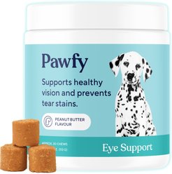 Pawfy Eye Support Peanut Butter Flavor Supplement for Dogs, 30 count
