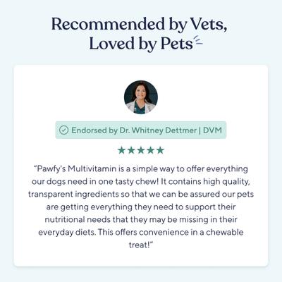 Show full view: Pawfy Multivitamin Peanut Butter Flavor Supplement for Dogs, 30 count slide 8 of 9