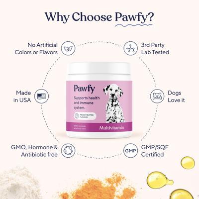 Show full view: Pawfy Multivitamin Peanut Butter Flavor Supplement for Dogs, 30 count slide 7 of 9