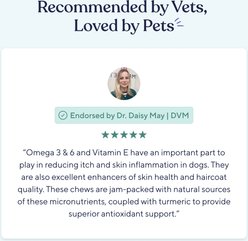 Pawfy Skin & Coat Chicken Flavor Chews Dog Supplement, 30 count slide 2 of 7