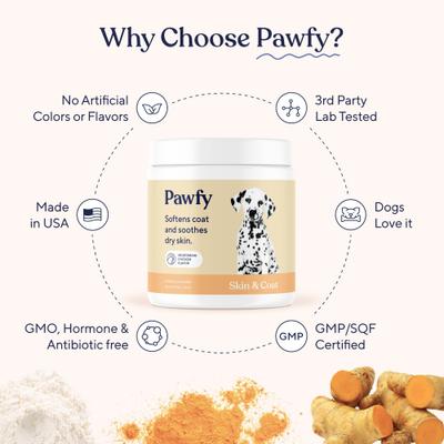 Show full view: Pawfy Skin & Coat Chicken Flavor Chews Dog Supplement, 30 count slide 7 of 9