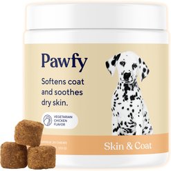 Pawfy Skin & Coat Chicken Flavor Chews Dog Supplement, 30 count