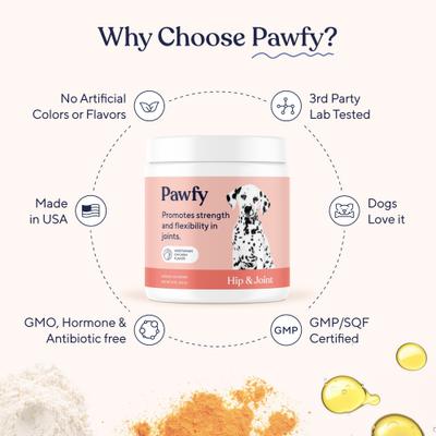 Show full view: Pawfy Hip & Joint Chicken Flavor Chews Dog Supplement, 30 count slide 7 of 9