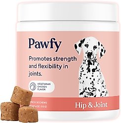 Pawfy Hip & Joint Chicken Flavor Chews Dog Supplement, 30 count