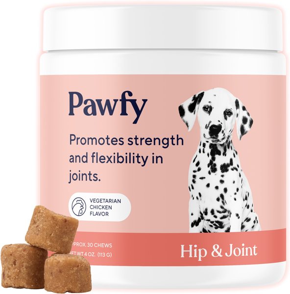 Show full view: Pawfy Hip & Joint Chicken Flavor Chews Dog Supplement, 30 count slide 1 of 8