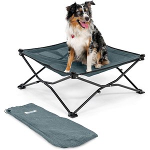 Coolaroo On The Go Cooling Elevated Dog Bed, Pacific Crest Blue, Medium