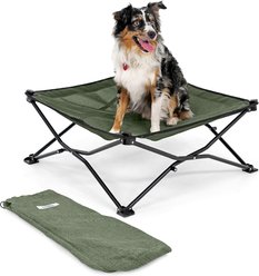 Coolaroo On The Go Cooling Elevated Dog Bed, Everglade Green, Medium