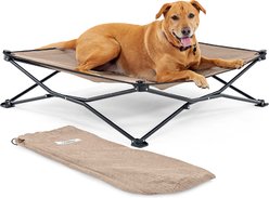 Coolaroo On The Go Cooling Elevated Dog Bed, Great Sandy Beige, Large