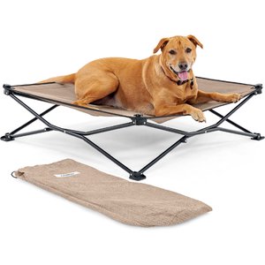 Coolaroo On The Go Cooling Elevated Dog Bed, Great Sandy Beige, Large