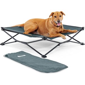 Coolaroo On The Go Cooling Elevated Dog Bed, Pacific Crest Blue, Large