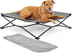 Coolaroo On The Go Cooling Elevated Dog Bed, Glacier Grey, Large