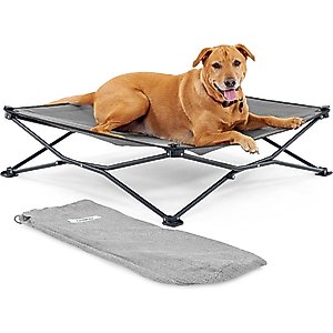 Coolaroo On The Go Cooling Elevated Dog Bed, Glacier Grey, Large