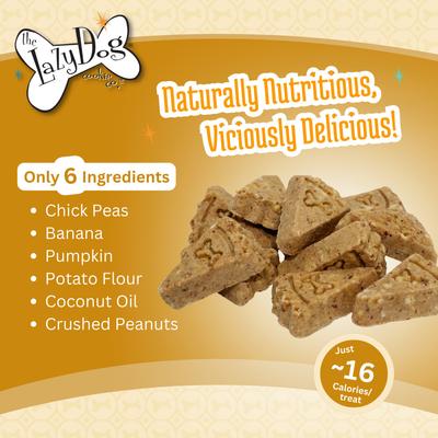 Show full view: The Lazy Dog Cookie Co. Grain-Free Crushed Peanut Sprinkled Banana Limited Ingredient Crunchy Baked Dog Treats, 14-oz box slide 4 of 9