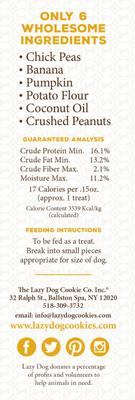 Show full view: The Lazy Dog Cookie Co. Grain-Free Crushed Peanut Sprinkled Banana Limited Ingredient Crunchy Baked Dog Treats, 14-oz box slide 3 of 9