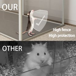 Wisfor Indoor Clear Small Pet Acrylic Playpen with Waterproof Floor Line, Large: 48.81 x 24.8 x 15.74-in slide 2 of 9