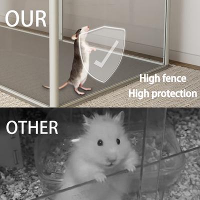 Show full view: Wisfor Indoor Clear Small Pet Acrylic Playpen with Waterproof Floor Line, Large: 48.81 x 24.8 x 15.74-in slide 6 of 9