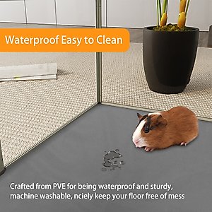 Wisfor Indoor Transparent Small Pet Playpen with Waterproof Mat