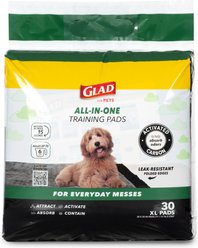 Glad for Pets Activated Carbon Jumbo Dog Training Pads, Unscented, 28 x 30-in, 30 count