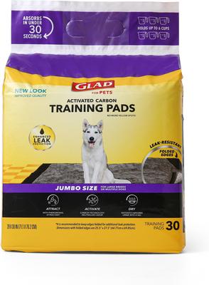 Show full view: Glad for Pets Activated Carbon Jumbo Dog Training Pads, Unscented, 28 x 30-in, 30 count slide 6 of 9