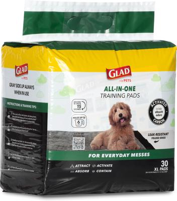 Show full view: Glad for Pets Activated Carbon Jumbo Dog Training Pads, Unscented, 28 x 30-in, 30 count slide 3 of 9
