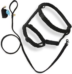 THE LICKER STORE Teddy Adjustable Dog H Harness & Leash Set, Black, Large: 15.3 to 24.5-in neck