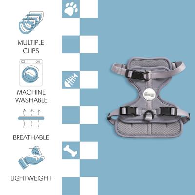 Show full view: THE LICKER STORE Arlo No Pull Dog & Cat Harness, Gray, Small: 14 to 22-in chest slide 3 of 11