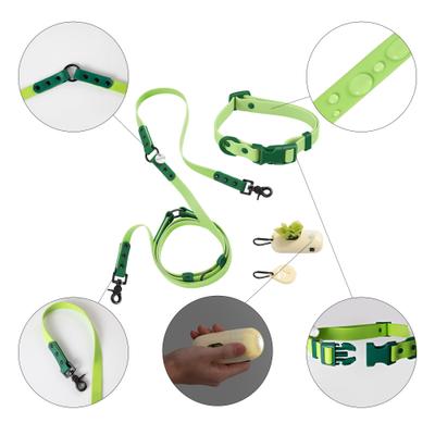 Show full view: THE LICKER STORE Luna Hands-Free Dog Leash & Collar, Light Green/Dark Green, Small: 9.5 to 14.1-in neck, 3/5-in wide slide 5 of 10