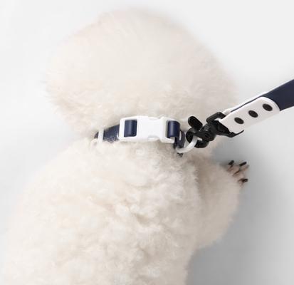 Show full view: THE LICKER STORE Luna Hands-Free Dog Leash & Collar, Navy/White, Small: 9.5 to 14.1-in neck, 3/5-in wide slide 7 of 10