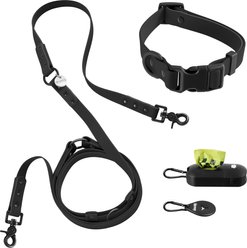 THE LICKER STORE Luna Hands-Free Dog Leash & Collar, Black, Medium: 11.8 to 18.50-in neck, 3/4-in wide